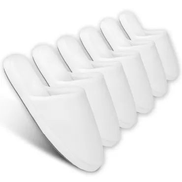 Tlizzz7 6-Pair Luxury Spa Slippers - Cotton Memory Foam Non-slip Closed Toe Washable Slippers for Hotel,Guest,Travel,Bride,Women and Men