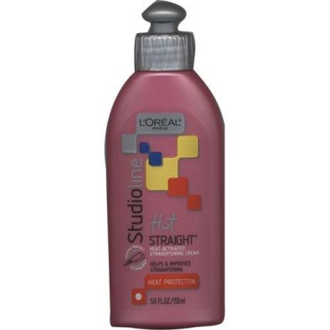 L'Oreal Studio Line Hot Straight Heat-Activated Straightening Cream 5 oz.