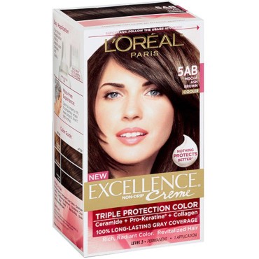 L'oreal Excellence Cream #1 Mocha Ash Brown 5AB Hair Color, (Pack of 3)