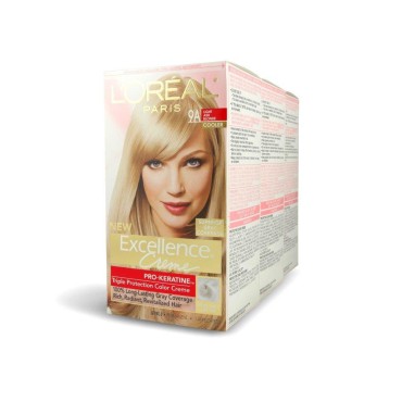 L'Oreal Excellence Triple Protection Color Creme, Light Ash Blonde/Cooler 9A (Pack of 3)