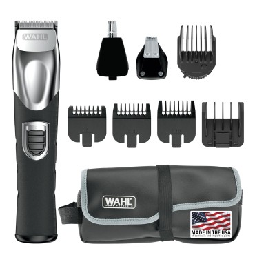 Wahl USA Rechargeable Lithium Ion All in One Beard Trimmer for Men with Detail and Ear & Nose Hair Trimmer Attachment - Model 9854-600B