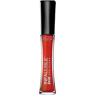 L’Oreal Paris Makeup Infallible 8 Hour Hydrating Lip Gloss, Fiery, 0.21 Fl Oz
