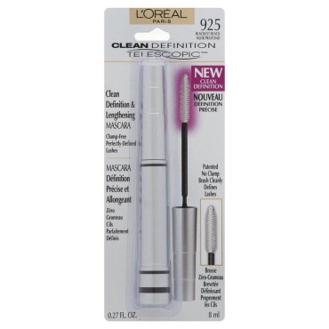 L'oreal Telescopic Mascara Clean Definition, Blackest Black, 0.27-Fluid Ounce (Pack of 5)
