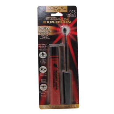 L'oreal Telescopic Explosion Mascara, Blackest Black, 0.27-Fluid Ounce (Pack of 5)