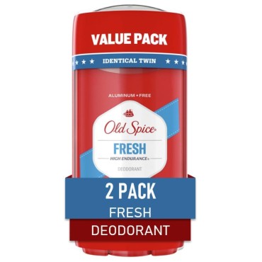 Old Spice Men's Aluminum Free Deoderant, High Endurance, Fresh Scent, 24-hr Odor Protection, 3.0 oz (Pack of 2)