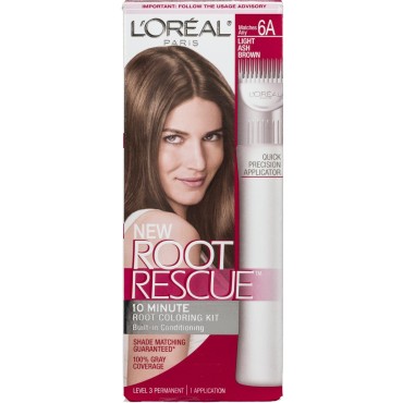 L'Oreal Paris Root Rescue Root Coloring Kit 6A Light Ash Brown