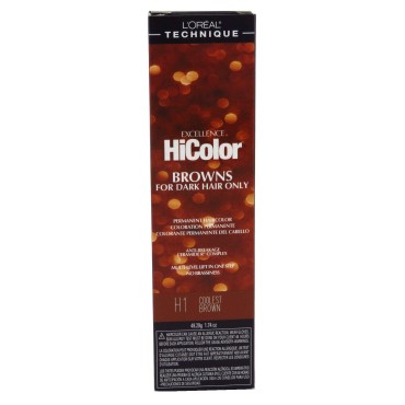 Loreal Excellence Hicolor H01 Tube Coolest Brown 1.74 Ounce (51ml) (2 Pack)