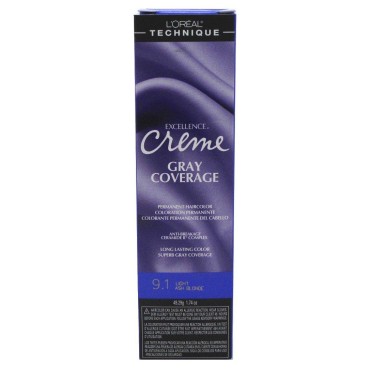 Loreal Excellence Creme Color #9.1 Light Ash Blonde 1.74oz (6 Pack)