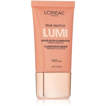 L'Oreal Paris True Match Lumi Liquid Glow Illuminator, Rose [N201] 0.67 oz (Pack of 3)