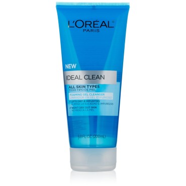 L'Oreal Paris Ideal Clean Foaming Gel Facial Cleanser, All Skin Types