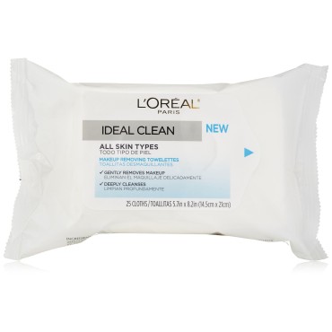 L'Oreal Paris Ideal Clean Making Removing Facial Towelettes, All Skin Types