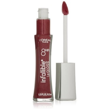 L'Oreal Infallible 8 HR Le Gloss, Glistening Berry 0.21 oz (Pack of 4)