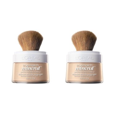 L'Oreal Paris True Match Mineral Loose Powder Foundation, Soft Ivory, 2 Count