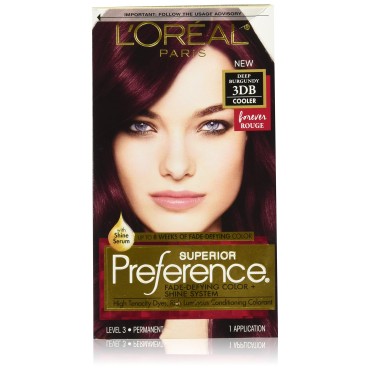 L'Oreal Paris Superior Preference Fade-Defying Color + Shine System, 3DB Deep Burgundy