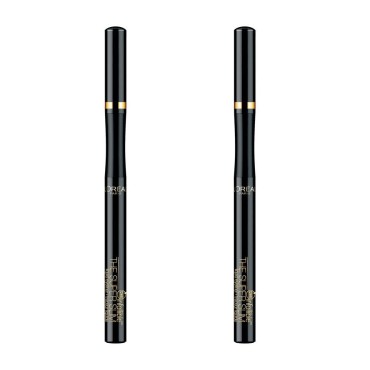 L'Oreal Paris Makeup Infallible Super Slim Long-Lasting Liquid Eyeliner, Ultra-Fine Felt Tip, Quick Drying Formula, Glides on Smoothly, Black, 0.03 fl oz., 2 Count