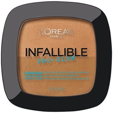L'Oréal Paris Infallible Pro Glow Pressed Powder, Creme Cafe, 0.31 oz.