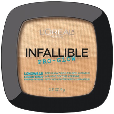 L'Oréal Paris Infallible Pro Glow Pressed Powder, Sand Beige, 0.31 oz.