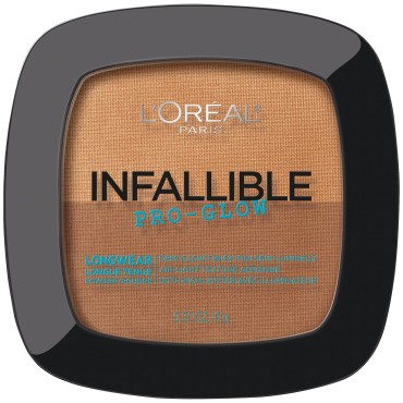 L'Oréal Paris Infallible Pro Glow Pressed Powder, Cocoa, 0.31 oz.