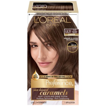 L'Oreal Paris Superior Preference Fade-Defying Color + Shine System, UL51 Hi-Lift Natural Brown(Packaging May Vary)