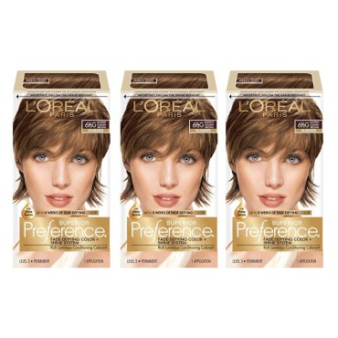 L'Oreal Paris Superior Preference Fade-Defying Color + Shine System, 6.5G Lightest Golden Brown, 3 Count (Packaging May Vary)