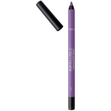 L'Oreal Paris Makeup Infallible Pro-Last Pencil Eyeliner, Waterproof and Smudge-Resistant, Glides on Easily to Create any Look, Purple, 0.042 oz.