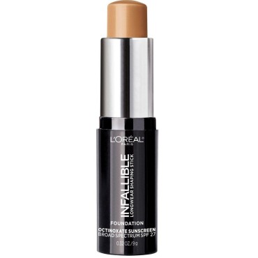 L'Oreal Paris Makeup Infallible Longwear Shaping Stick Foundation, 409 Honey, 1 Tube, 0.32 Ounce