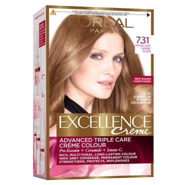 Excellence Creme Hair Colour 7.31 Natural Dark Caramel Blonde