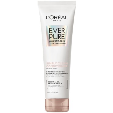 L'Oreal Paris EverPure Sulfate Free Simply Clean Conditioner, Hydrating Hair Care with Rosemary Essential Oils, 8.5 Fl Oz