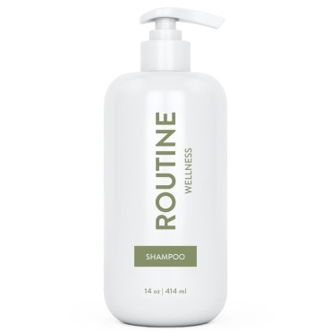 Routine Wellness Shampoo for Stronger Hair - Biotin | Vegan | Color Safe | Sulfate-Free | Clinically Tested | Nourishing Oils and Vitamins - Sage & Bergamot 14oz