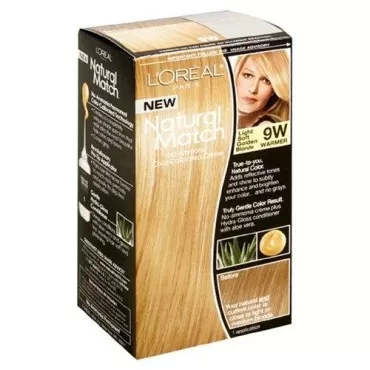L'Oreal Natural Match No-Ammonia Color-Calibrated Creme, Light Soft Golden Blonde, 9W Warmer