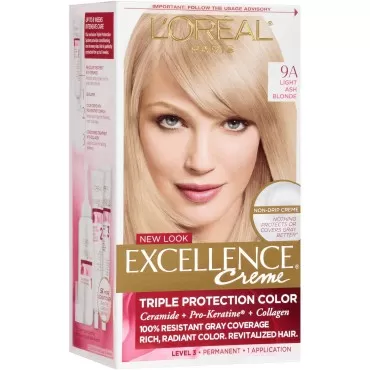 L'Oreal Paris Excellence Creme Haircolor, Light Ash Blonde [9A] (Cooler) 1 ea