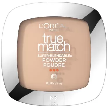 L'Oreal Paris True Match Super Blendable Oil Free Foundation Powder, N3 Light Medium, 0.33 oz, Packaging May Vary