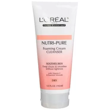 L'Oreal Dermo-Expertise Nutri-Pure Foaming Cream Cleanser, 6.5-Ounce Tubes (Pack of 3)
