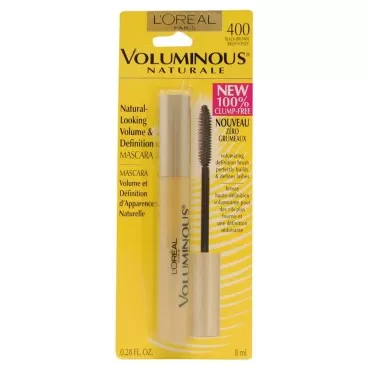 L'oreal Voluminous Naturale Volume & Definition Mascara, Natural-Looking, 400 Black Brown