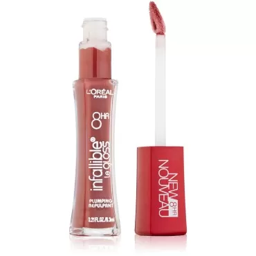 L'Oreal Paris Infallible 8HR Plumping Lip Gloss, Plum, 0.21 Ounces