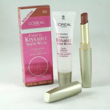 Loreal Paris Endless Kissable Shinewear Duo Lipstick/Topcoat, #105 First Blush