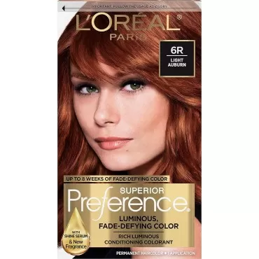 L'Oreal Superior Preference Hair Color, 6R Light Auburn - 1 Ea (Pack of 3)