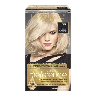 L'Oreal Paris Superior Preference Hair Color, LB12 Extralight Sun Blonde