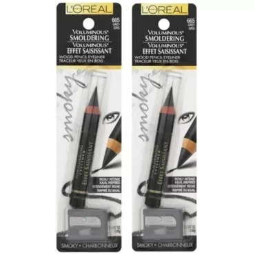 L'Oreal Voluminous Smoldering Liner, Grey [665] 0.087 oz (Pack of 2)