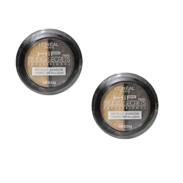 Pack of 2 Loreal HiP Studio Secrets Metallic Shadow Duo, 806 Gilded