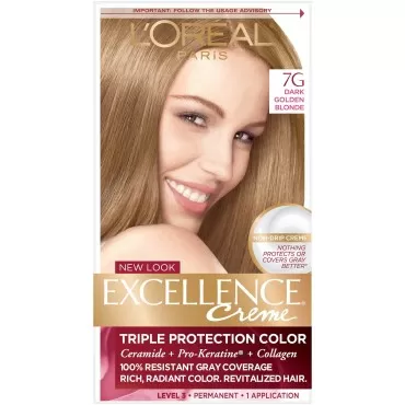 L'Oreal Paris Excellence Creme Haircolor, Dark Golden Blonde [7G] (Warmer) 1 ea (Pack of 3)