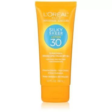 L'Oreal Paris Advanced Suncare Silky Sheer Lotion SPF 30, For All Skin Types, 3 Fluid Ounce