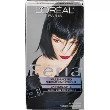 L'Oreal Paris Feria Permanent Haircolour Gel Bright Black 21 Cooler