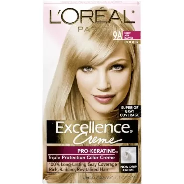 L'Oreal Paris Excellence Creme Haircolor, Light Ash Blonde [9A] (Cooler) 1 ea (Pack of 4)