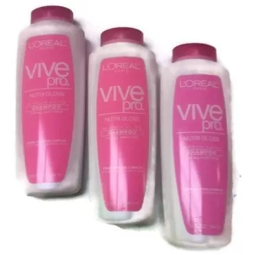L'Oreal Paris Vive Pro Nutri Gloss Shampoo, Mirror Shine, all Hair Types, 13 Fluid Ounces (Pack of 3)