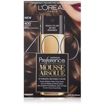 L'Oreal Paris Superior Preference Mousse Absolue, 400 Pure Dark Brown