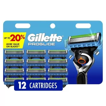 Gillette ProGlide Razor Refills for Men, 12 Razor Blade Refills