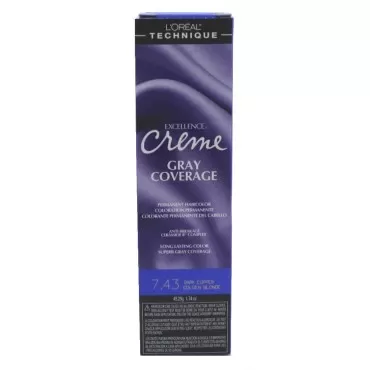Loreal Excellence Creme Color #7.43 Dark Copper Gold Blonde 1.74oz (6 Pack)