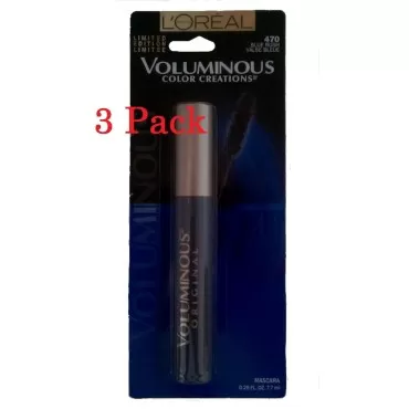 L'oreal Voluminous Mascara, Blue Rush 470 (3 Pack)