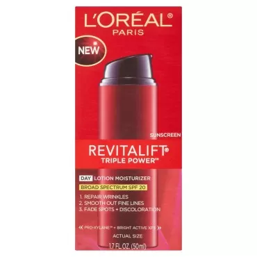L'Oréal Paris Skin Care Revitalift Triple Power Face Moisturizer with SPF 20, 1.7 fl. Oz